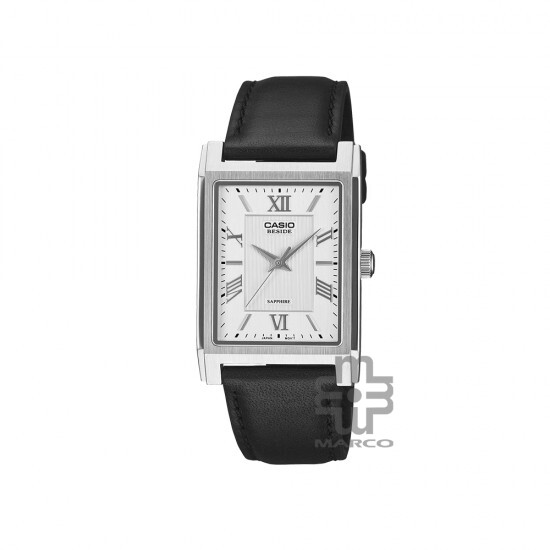 Casio Beside BMS-105L-7A Black Leather Band Men Watch