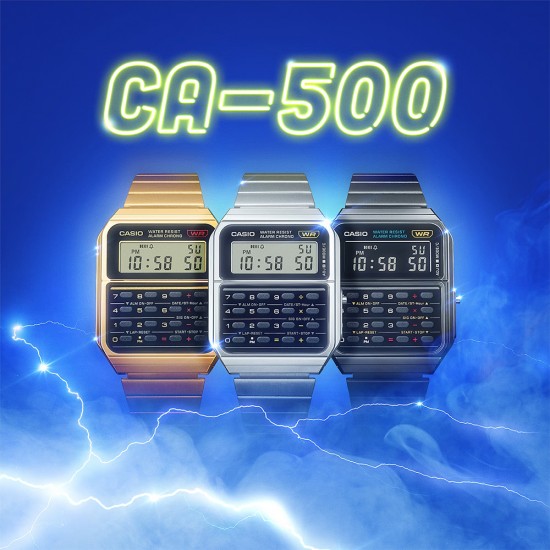 Casio Vintage CA-500WE-1A Silver Stainless Steel Band Men Watch / Women Watch