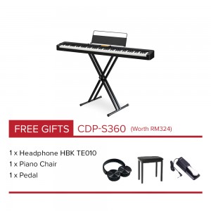 CASIO Digital Piano CDP-S360BK Black (Portable Package)