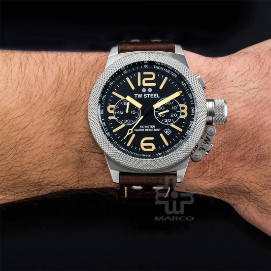 TW Steel CS34-50MM Dark Brown Leather Band Men Watch