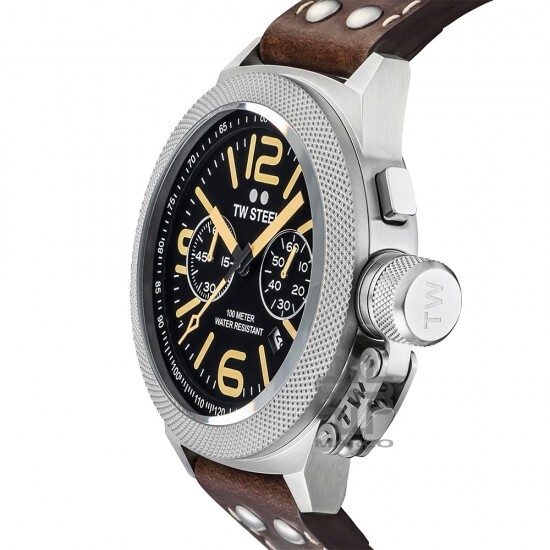 TW Steel CS34-50MM Dark Brown Leather Band Men Watch