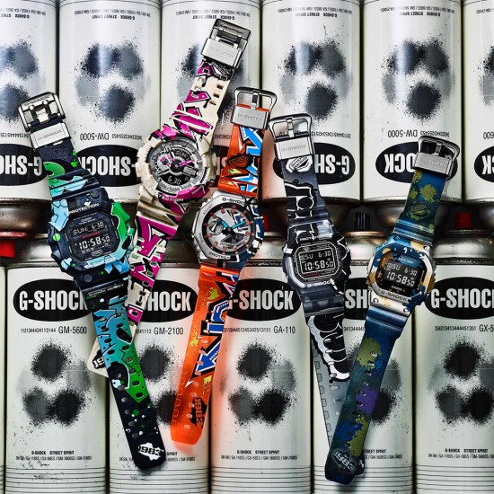 Casio G-Shock Street Spirit Series DW-5000SS-1 Graffiti Multicolored Black Resin Band Men Sports Watch