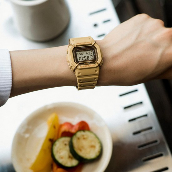 Casio G-Shock Tone On Tone Series DW-5600PT-5 Beige Resin Band Men Sport Watch