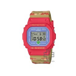Casio G-Shock x Super Mario Bros. DW-5600SMB-4 Red and Brown Resin Band Men Sport Watch
