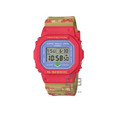 Casio G-Shock x Super Mario Bros. DW-5600SMB-4 Red and Brown Resin Band Men Sport Watch