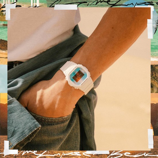 Casio G-Shock Beach Time Lapse Series DW-5600TL-7 White Bio-Based Resin Band Men Sports Watch