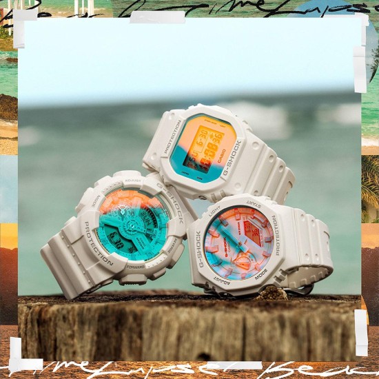 Casio G-Shock Beach Time Lapse Series DW-5600TL-7 White Bio-Based Resin Band Men Sports Watch