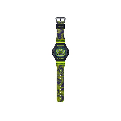 Casio G-Shock Time Distortion Series DW-5900TD-9 Fluorescent Blue & Yellow Resin Band Men Sport Watch