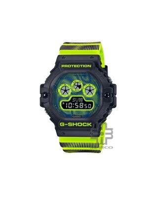Casio G-Shock Time Distortion Series DW-5900TD-9 Fluorescent Blue & Yellow Resin Band Men Sport Watch