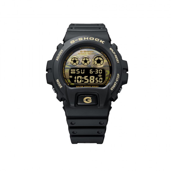 Casio G-Shock Bold Camo Series, Camo and Gold DW-6900CF-1 Black Resin Band Men Sport Watch
