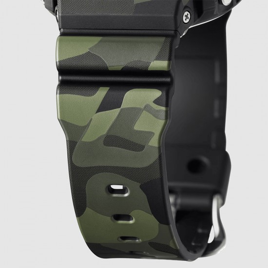Casio G-Shock Bold Camo Series, Camo and Gold DW-6900CMG-3 Green Camouflage Resin Band Men Sport Watch