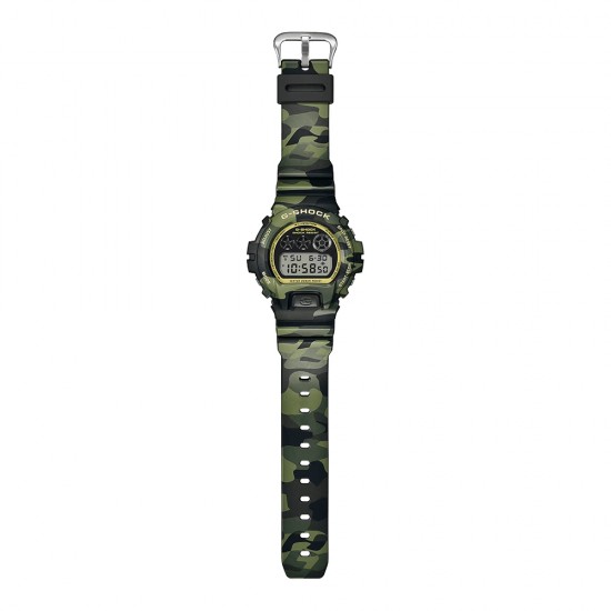 Casio G-Shock Bold Camo Series, Camo and Gold DW-6900CMG-3 Green Camouflage Resin Band Men Sport Watch