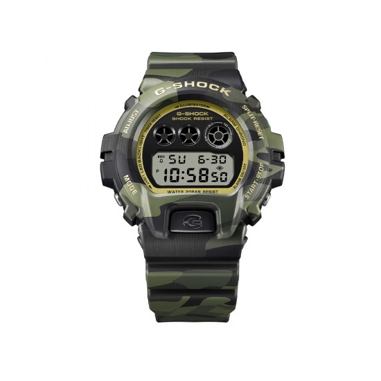 Casio G-Shock Bold Camo Series, Camo and Gold DW-6900CMG-3 Green Camouflage Resin Band Men Sport Watch