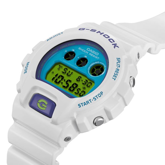Casio G-Shock Crazy Colors 2024 Series DW-6900RCS-7 White Bio-based Resin Band Men Sports Watch
