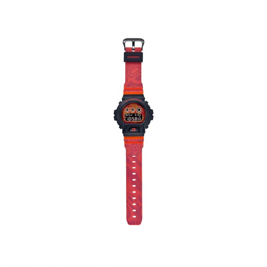 Casio G-Shock Time Distortion Series DW-6900TD-4 Fluorescent Red Resin Band Men Sport Watch