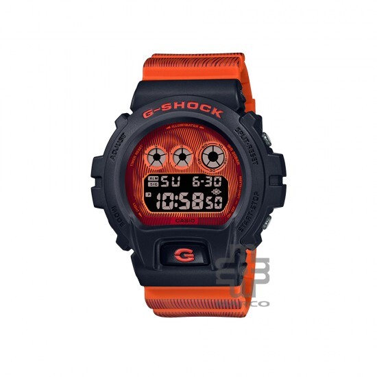 Casio G-Shock Time Distortion Series DW-6900TD-4 Fluorescent Red Resin Band Men Sport Watch