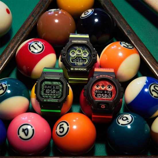 Casio G-Shock Time Distortion Series DW-6900TD-4 Fluorescent Red Resin Band Men Sport Watch