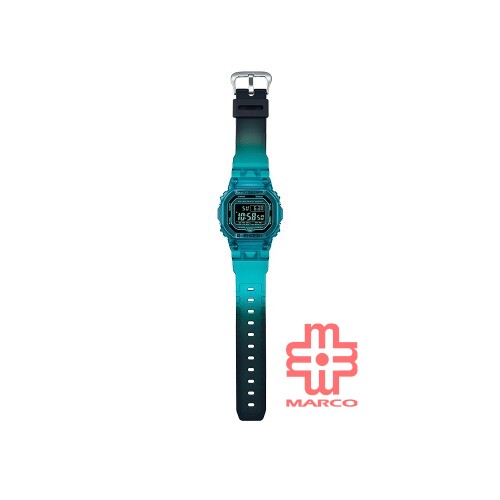 Casio G-Shock DW-B5600G-2 Turquoise Blue Translucent Resin Band Men Sports Watch