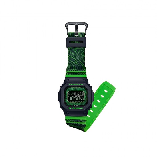 Casio G-Shock Time Distortion Series DW-D5600TD-3 Fluorescent Green Resin Band Men Sport Watch