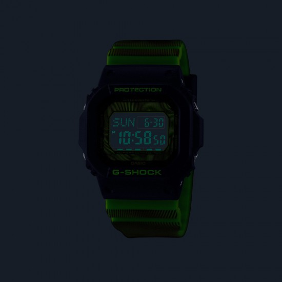 Casio G-Shock Time Distortion Series DW-D5600TD-3 Fluorescent Green Resin Band Men Sport Watch
