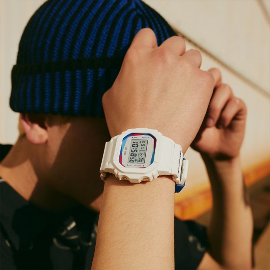 Casio G-Shock Overprint DWE-5600PR-2 Blue Resin Band Men Sports Watch
