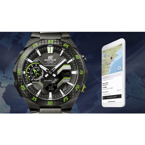 Casio Edifice ECB-2200RC-1A3 Black Stainless Steel Band Men Watch
