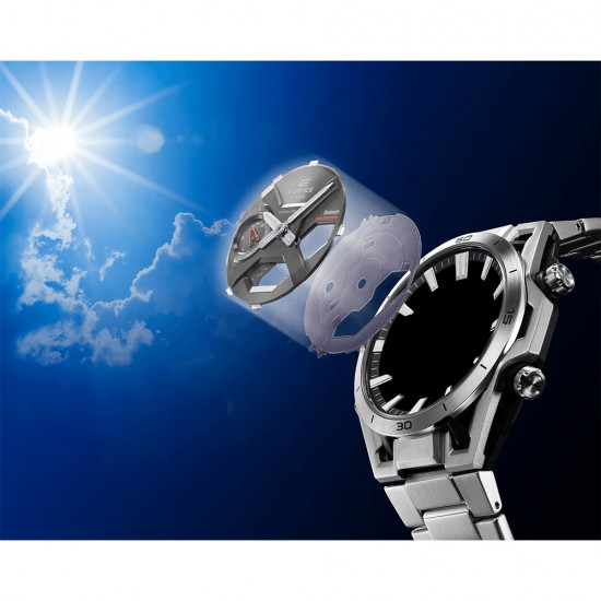 Casio Edifice ECB-2300D-2A Silver Stainless Steel Band Men Watch