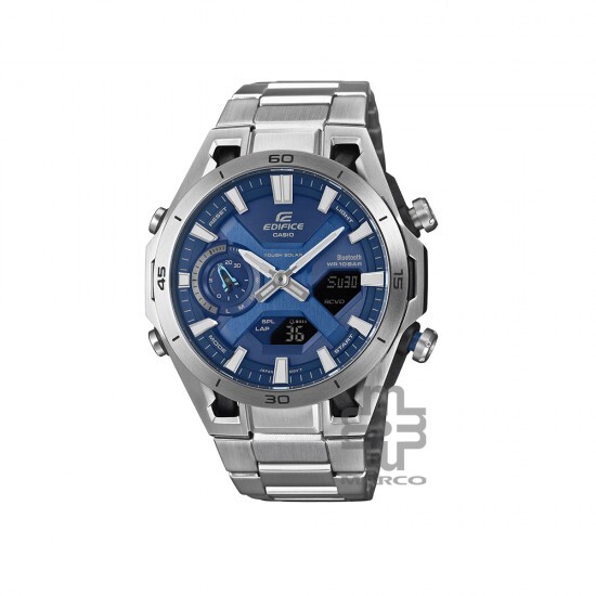 Casio Edifice ECB-2300D-2A Silver Stainless Steel Band Men Watch