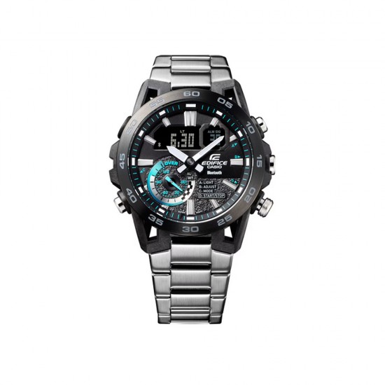 Casio Edifice ECB-40DB-1A Silver Stainless Steel Band Men Watch