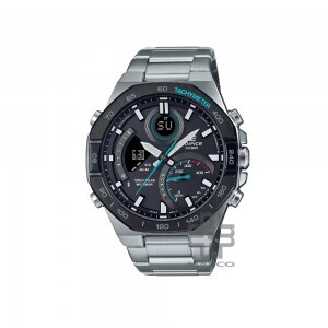 Casio Edifice ECB-950DB-1A Silver Stainless Steel Band Men Watch