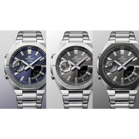 Casio Edifice ECB-S10D-8A Silver Stainless Steel Band Men Watch