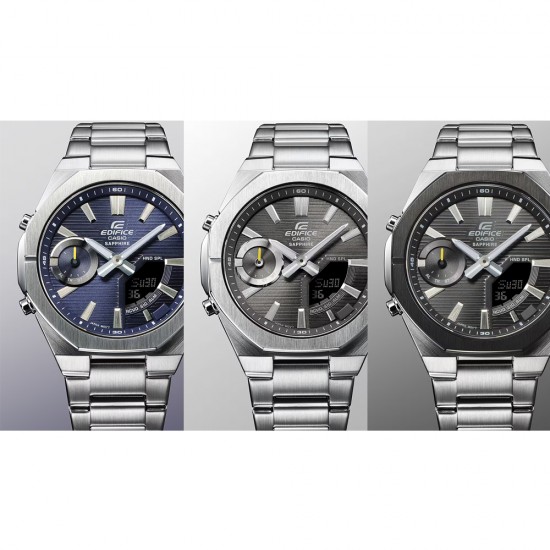 Casio Edifice ECB-S10DB-1A Silver Stainless Steel Band Men Watch Casio Edifice ECB-S10DB-1A Silver Stainless Steel Band Men Watch