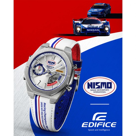 Casio Edifice NISMO heritage edition ECB-S10NIS-7A White Leather Band Men Watch