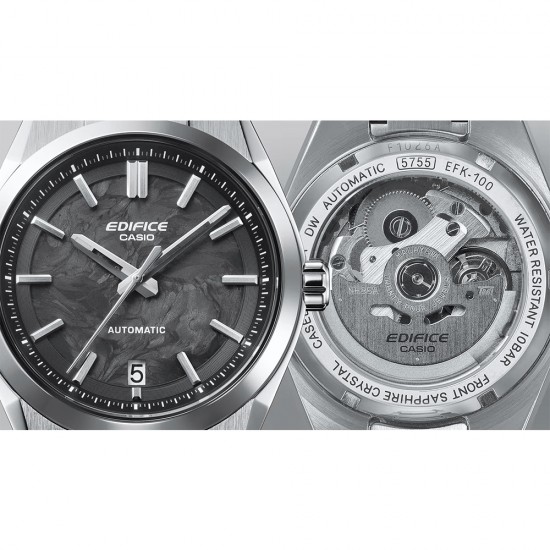 Casio Edifice Automatic EFK-100CD-1A Silver Stainless Steel Band Men Watch Casio Edifice Automatic EFK-100CD-1A Silver Stainless Steel Band Men Watch