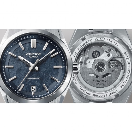 Casio Edifice Automatic EFK-100D-2A Silver Stainless Steel Band Men Watch Casio Edifice Automatic EFK-100D-2A Silver Stainless Steel Band Men Watch