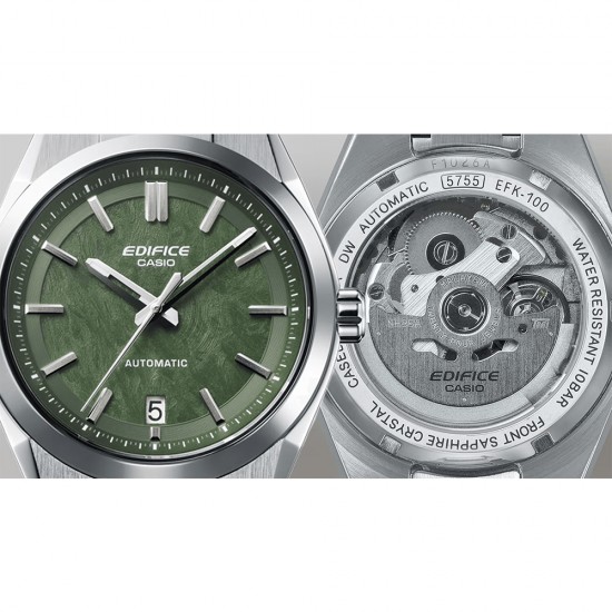 Casio Edifice Automatic EFK-100D-3A Silver Stainless Steel Band Men Watch Casio Edifice Automatic EFK-100D-3A Silver Stainless Steel Band Men Watch