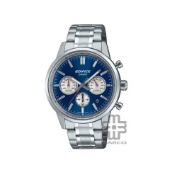 Casio Edifice EFR-575D-2A Silver Stainless Steel Band Men Watch