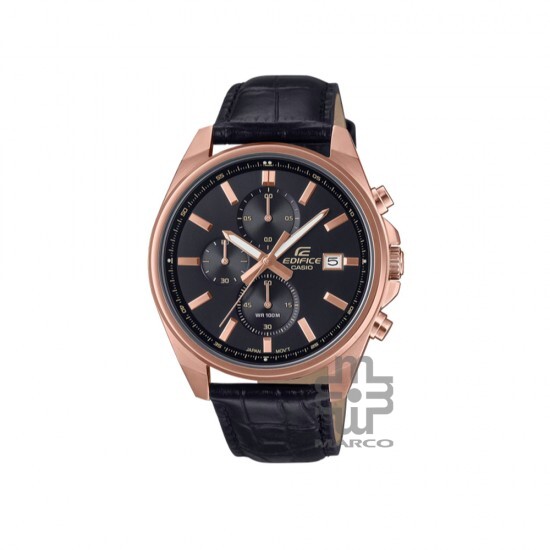 Casio Edifice EFV-610ECL-1A Black Leather Band Men Watch
