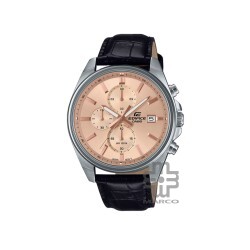 Casio Edifice EFV-610EL-5A Black Leather Band Men Watch