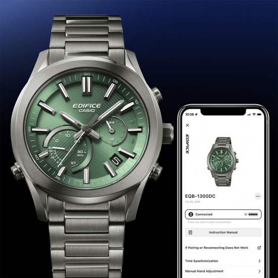 Casio Edifice EQB-1300DC-3A Gray Stainless Steel Band Men Watch