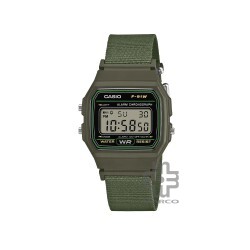 Casio General F-91WF-3A Green Cloth Band Men Watch / Women Watch / Unisex Watch
