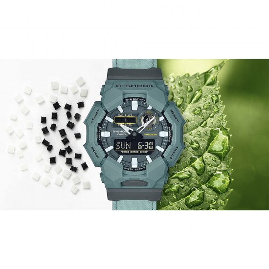 Casio G-Shock GA-010CE-2A Turquoise Blue Cloth Band (CORDURA®re/cor™) Men Sport Watch