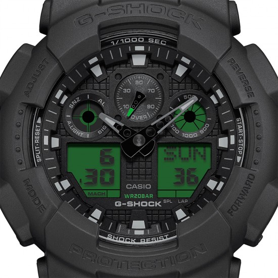 Casio G-Shock GA-100BEG-1A Black Resin Band Men Sport Watch