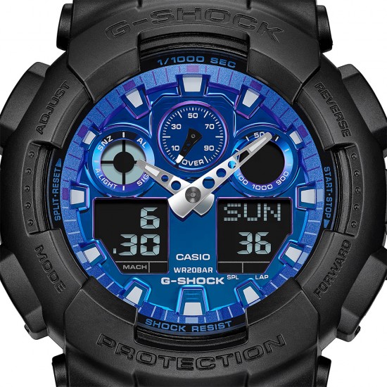 Casio G-Shock Flame Inside Series GA-100FL-1A Black Resin Band Men Sport Watch