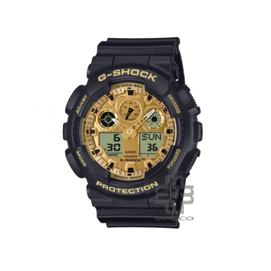Casio G-Shock Black and Gold Series GA-100GGB-1A9DR Black Resin Band Men Sports Watch