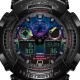 Casio G-Shock Virtual Rainbow Series GA-100RGB-1A Black Resin Band Men Sport Watch
