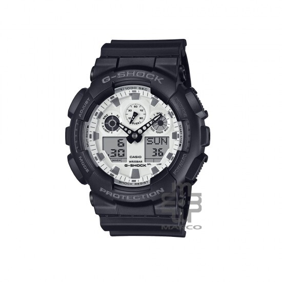 Casio G-Shock Black and Brilliant White Series GA-100WD-1A Black Resin Band Men Sports Watch Casio G-Shock Black and Brilliant White Series GA-100WD-1A Black Resin Band Men Sports Watch