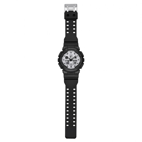 Casio G-Shock Black and Brilliant White Series GA-100WD-1A Black Resin Band Men Sports Watch Casio G-Shock Black and Brilliant White Series GA-100WD-1A Black Resin Band Men Sports Watch