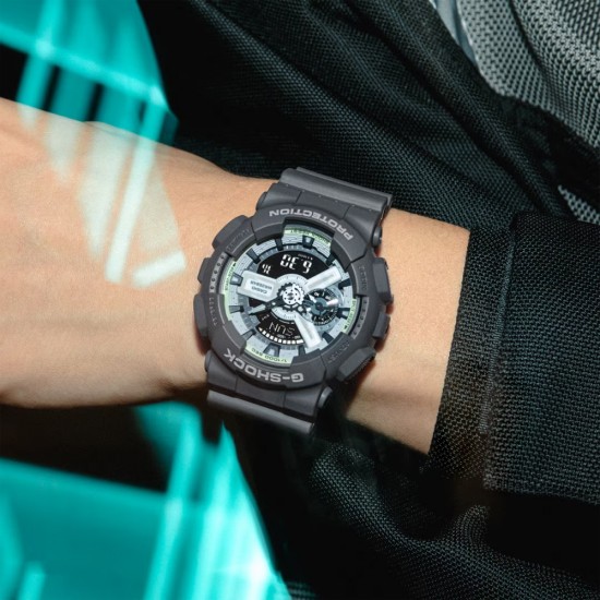 Casio G-Shock Hidden Glow Series GA-110HD-8A Gray Resin Band Men Sports Watch