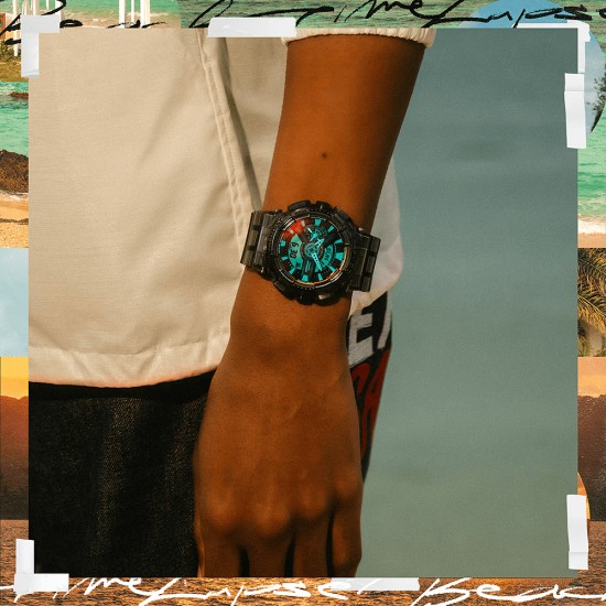 Casio G-Shock Beach Time Lapse Series GA-110TLS-8A Grey Translucent Resin Band Men Sports Watch